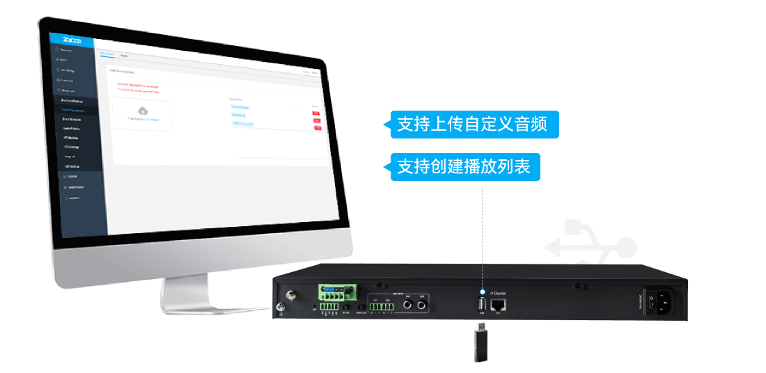 USB Audio Storage and Scheduled Playback